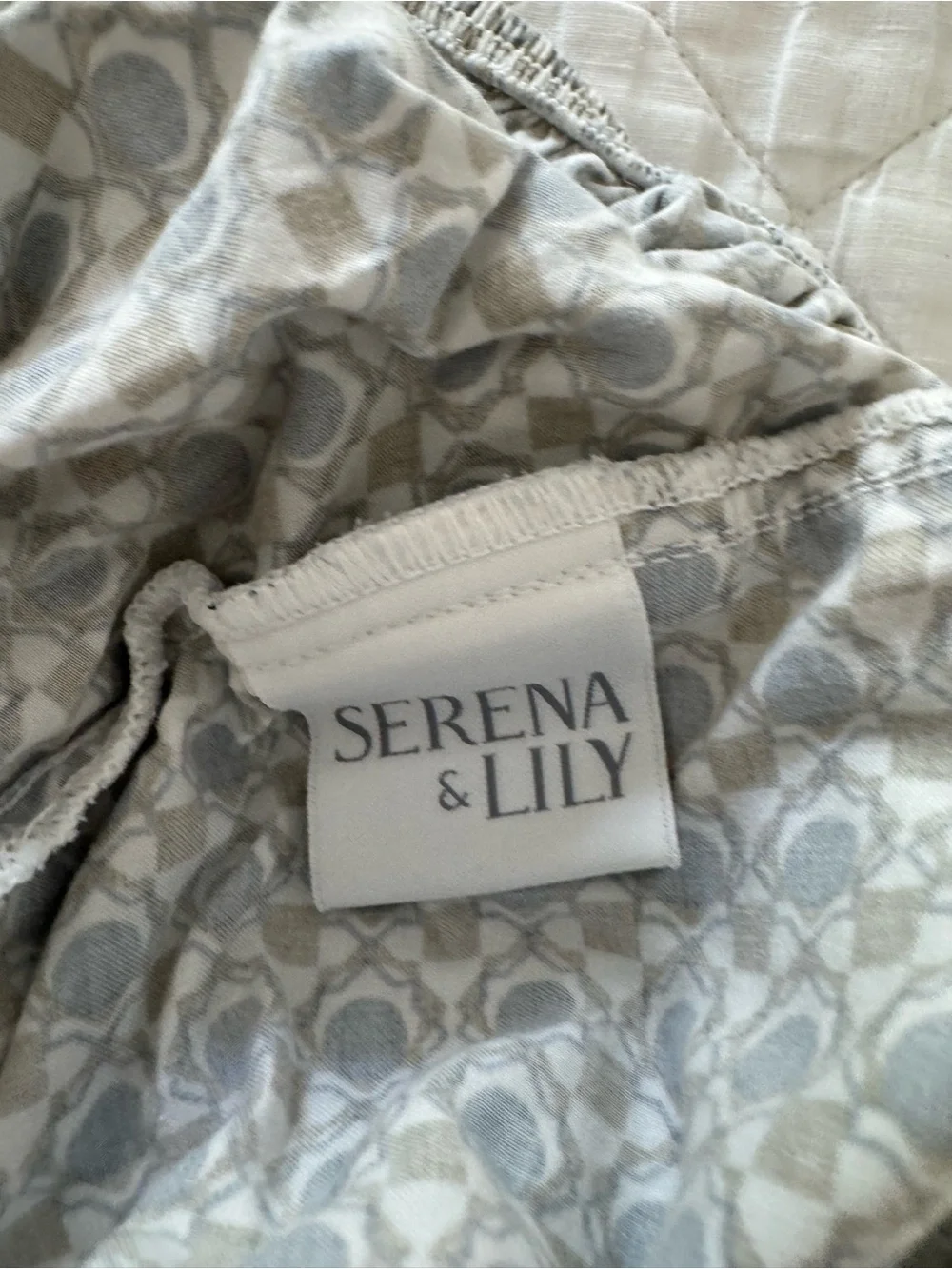 Serena and Lily Geometric Blue and Tan DecorativeCrib Bedding